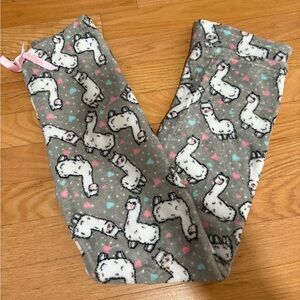 Bobbie Brooks Gray Pajama Pants with Llama and Heart Design